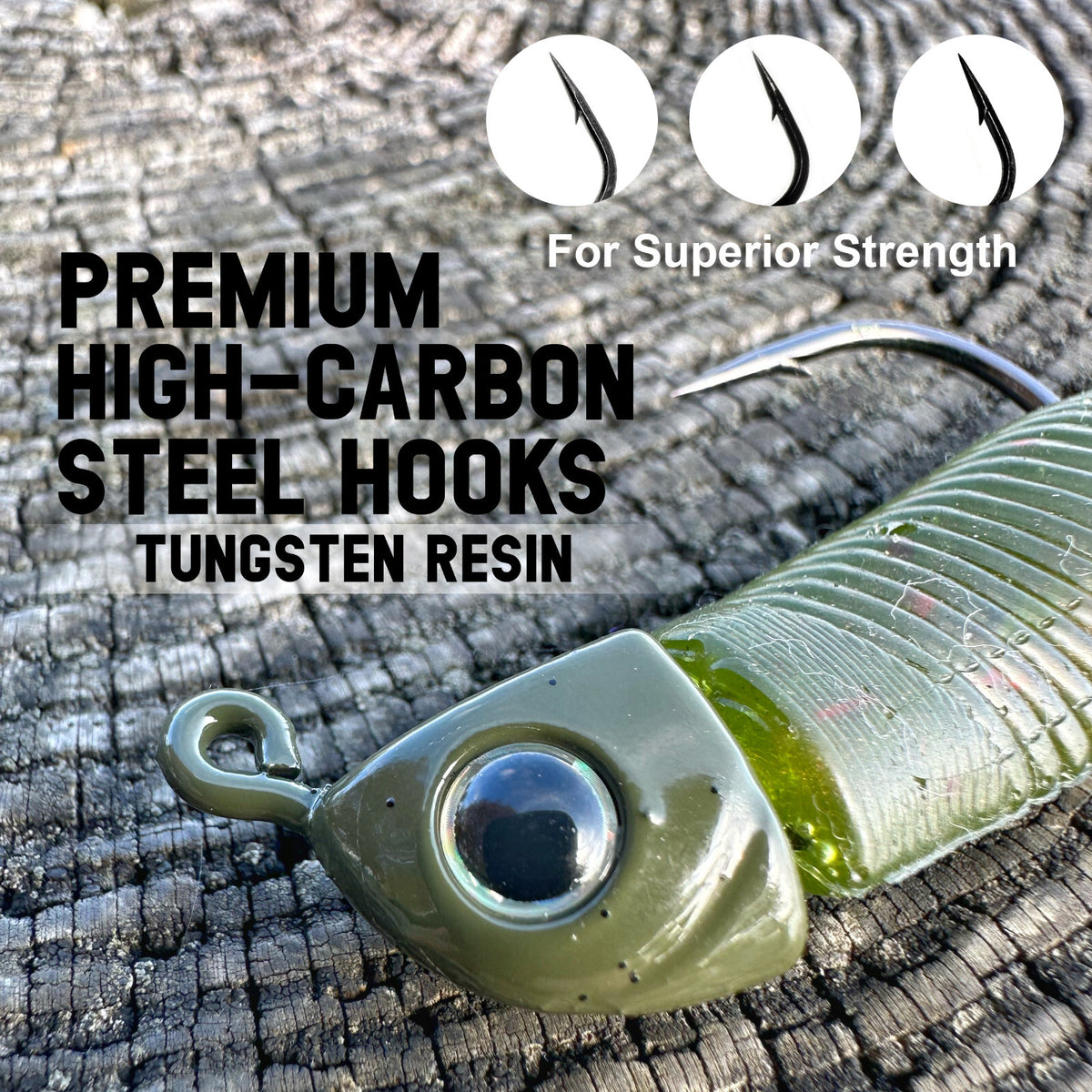 Tungsten Swimbait Jig Heads - Bass Fishing Weedsless Tackle 5-Pack