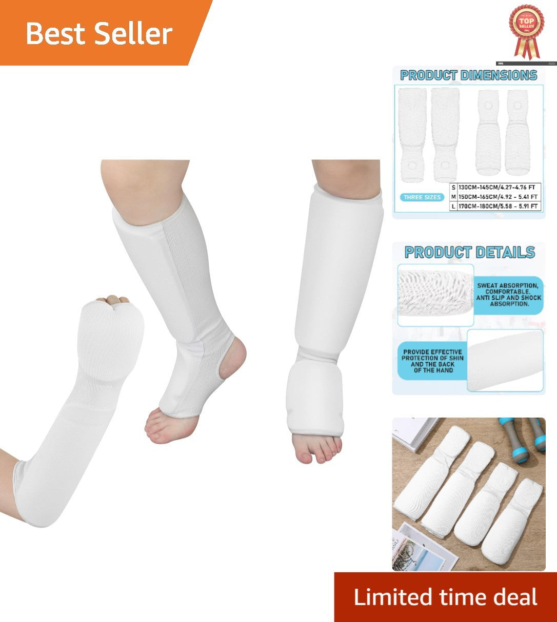 Martial Arts Shin & Forearm Protective Gear Set for Taekwondo & MMA