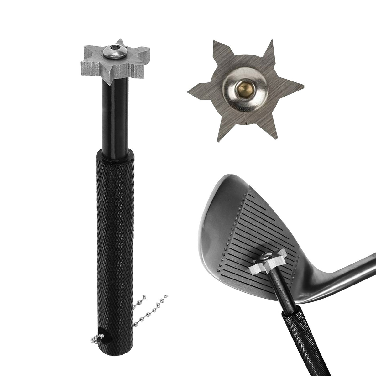 Golf Club Groove Sharpener Tool for U and V Grooves - Durable Steel, 1-2 Pack