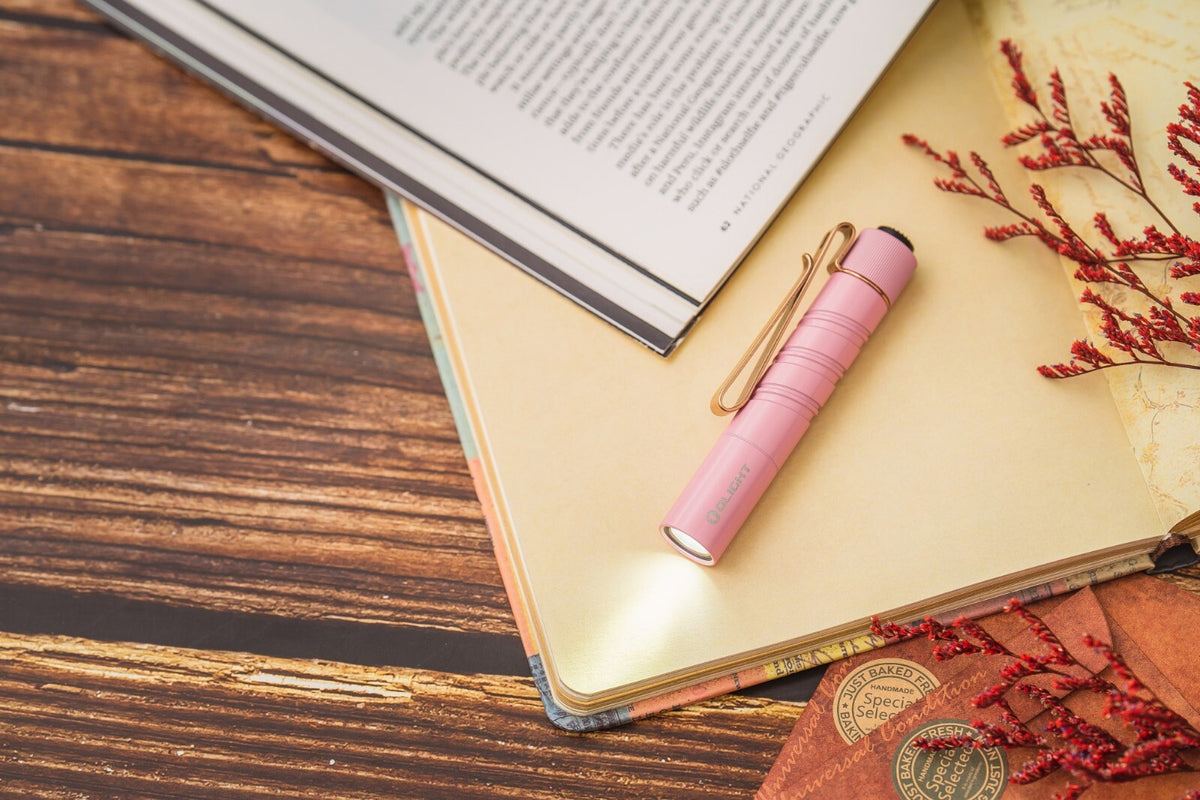 Pink Dual-Output EDC Flashlight with Tail Switch - 200L/300L Lumens