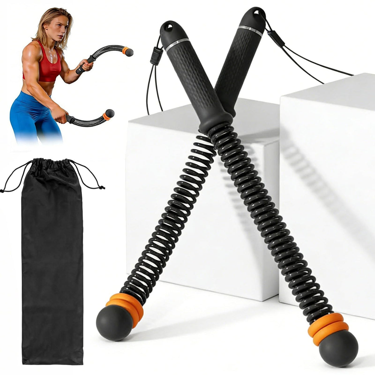Portable Ropeless Battle Ropes with Adjustable Resistance – Cordless Fitness Equipment