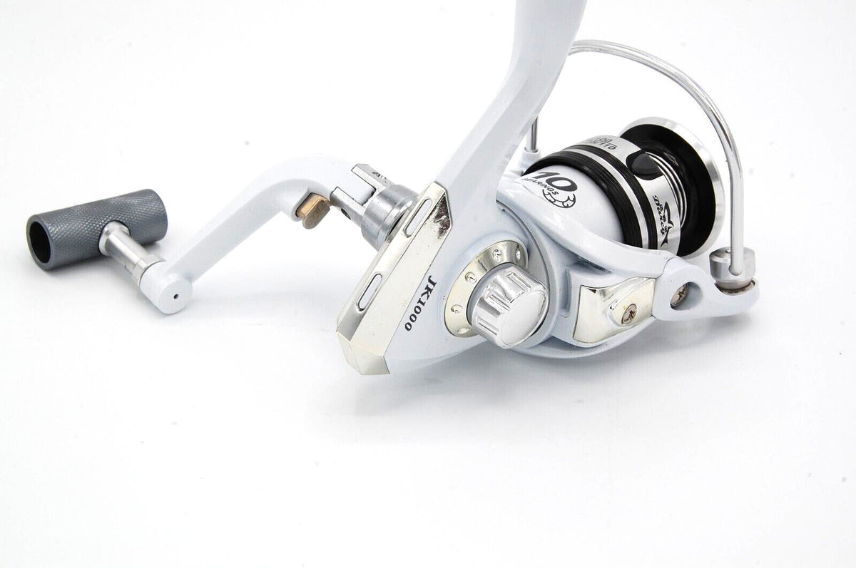 White Freshwater Spinning Reel 10BB 5.2:1 Gear Ratio for Bass Trout Crappie