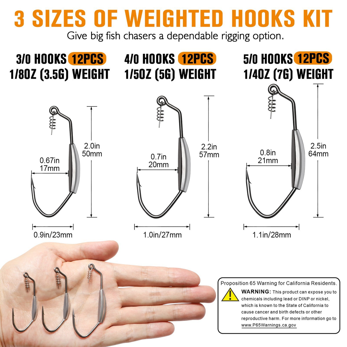 Weighted Swimbait Hooks Set - Strong, Weedless Fishing Hooks for Bass & More