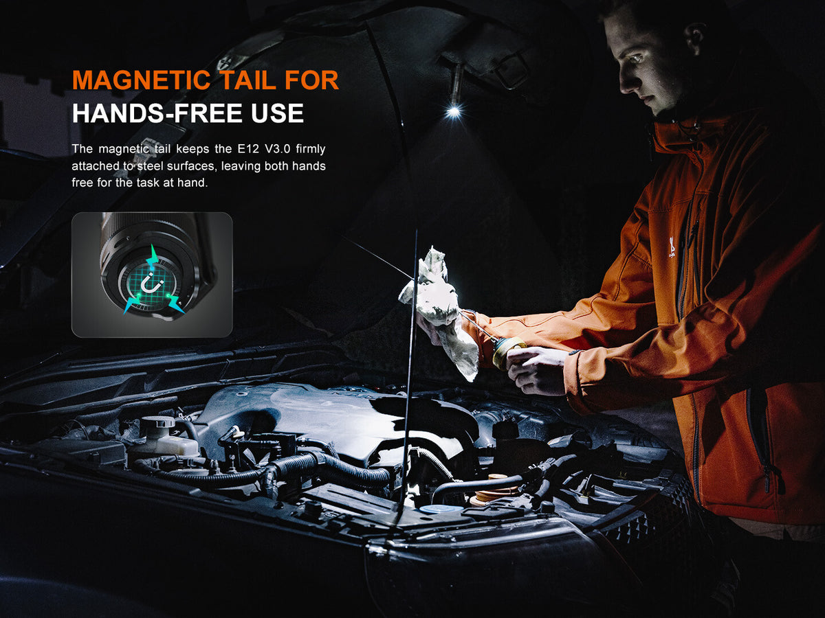 Fenix E12 V3.0 200 Lumen Compact LED Flashlight with AA Battery