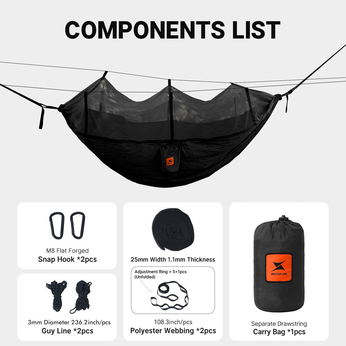 Camping Hammock with Mosquito Net Rainfly Under Quilt and Mat - Outdoor Gear