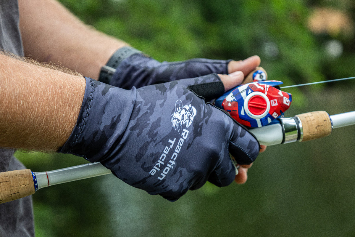UV Fishing Gloves UPF 50 Sun Protection Fingerless Kayak Gloves - Reaction Tackle