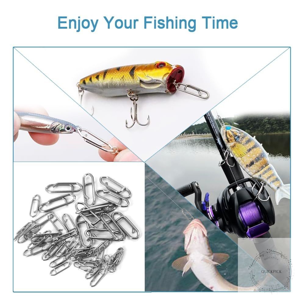 200Pcs Fishing Speed Clips Set - Stainless Steel Quick Change Lure Connectors