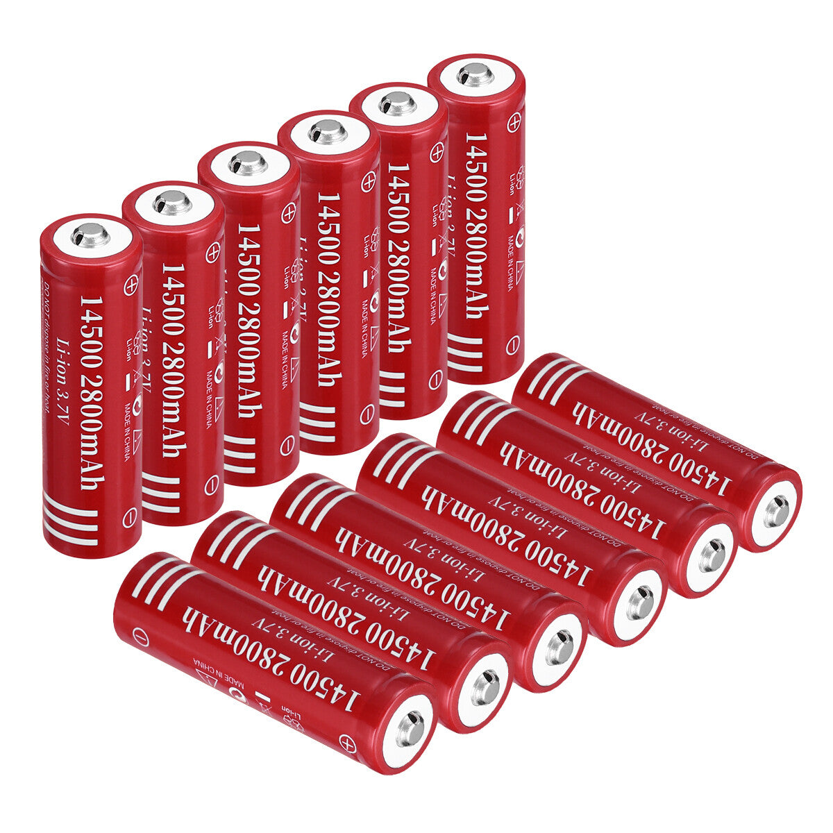 Rechargeable Lithium Battery Set 3.7V 2800mAh for Flashlights & Devices