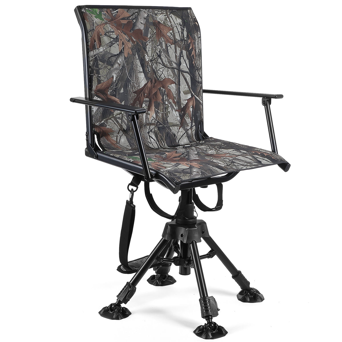 Camping & Hunting Chair 360° Swivel Foldable Adjustable Height Outdoor Seat