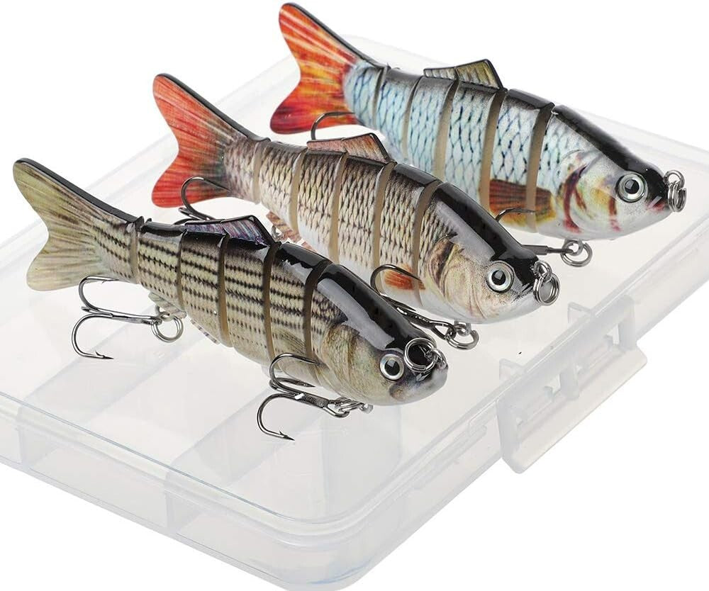 Multi-Section Pike Fishing Lures Set - Realistic Swimbaits for Freshwater & Saltwater