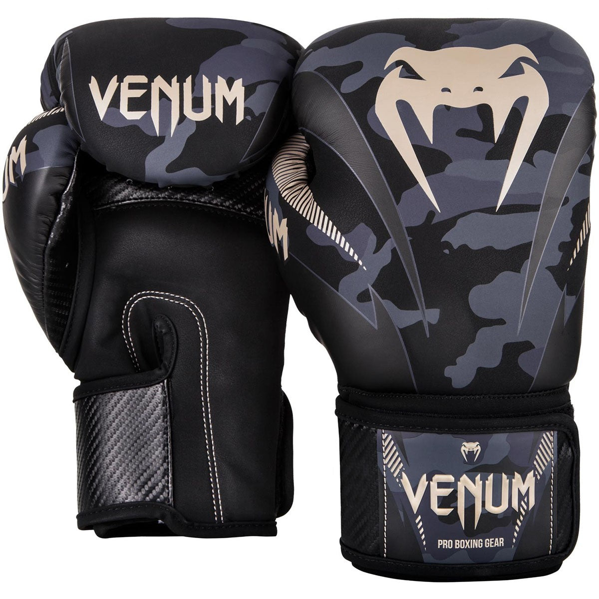 Impact Boxing Gloves with Hook and Loop Closure - Dark Camo/Sand