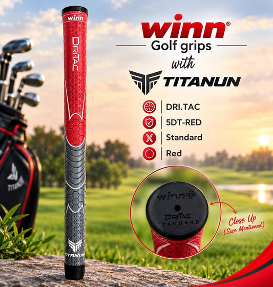 Golf Club Grip Replacement - Red Standard 5DT-RED for Winn Titanun 2026-27