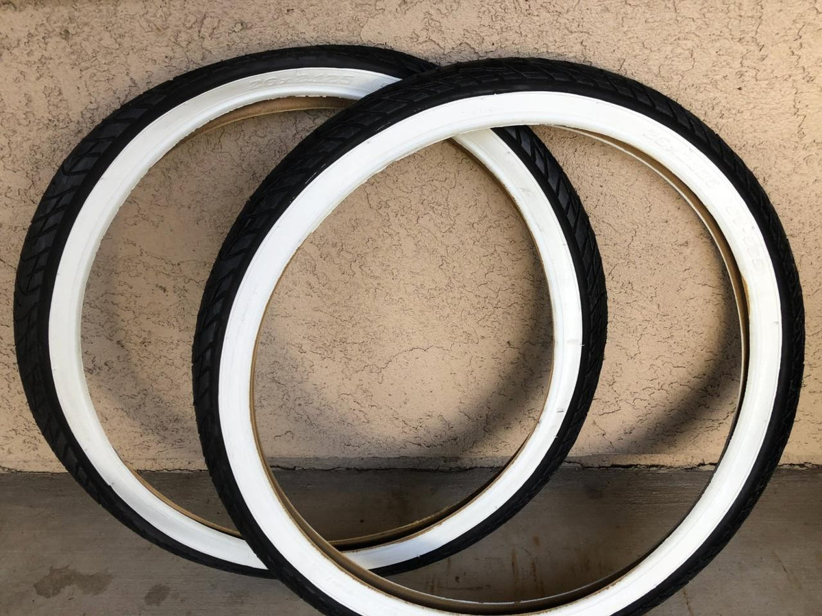 2 Pack White Wall Bicycle Tires 26x2.125 for Beach Cruiser Bikes