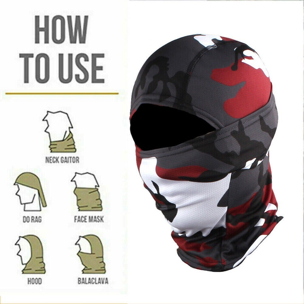 UV Protection Balaclava Full Face Mask for Outdoor Sports and Tactical Use