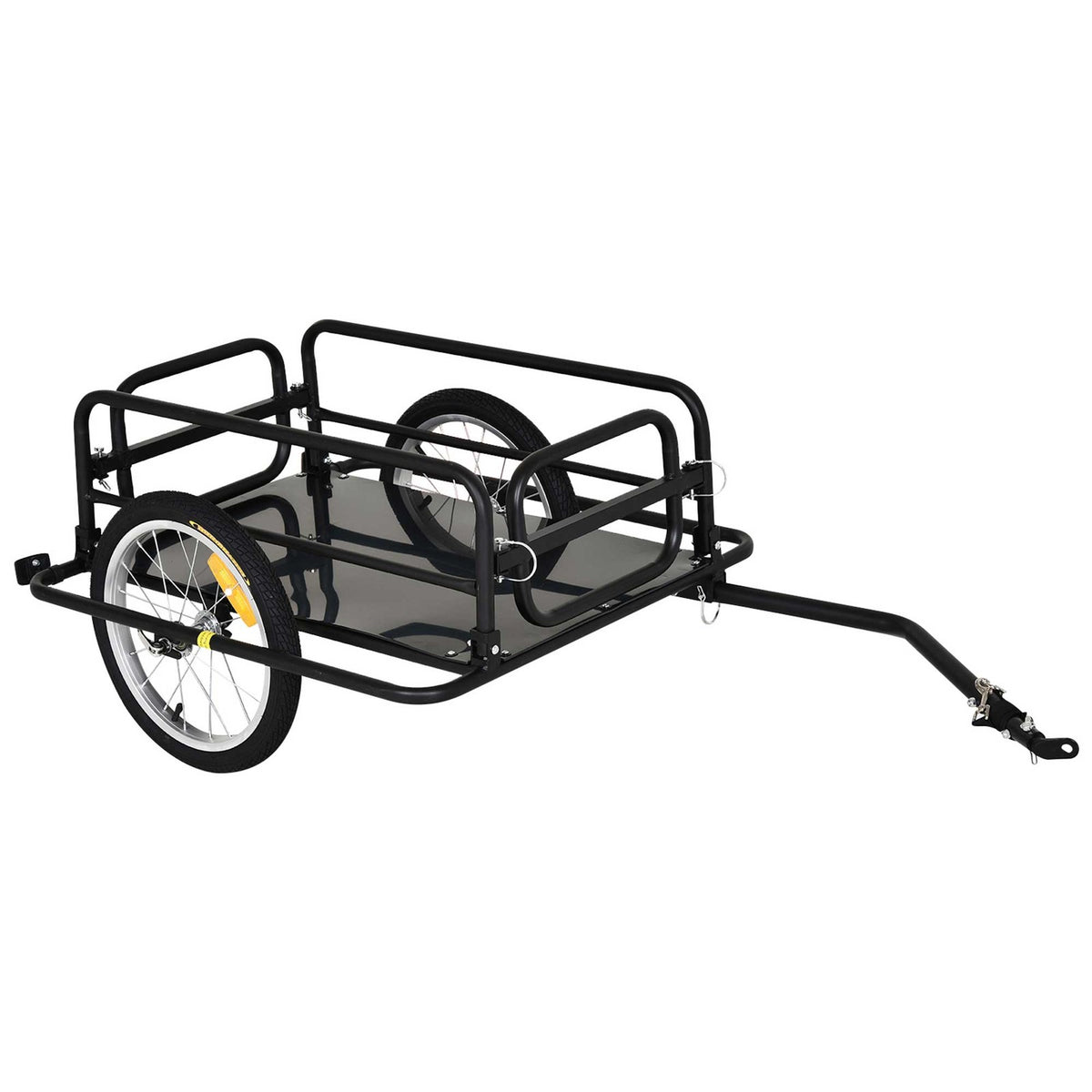 Foldable Steel Frame Bicycle Cargo Trailer 110lb Load Capacity with Reflectors