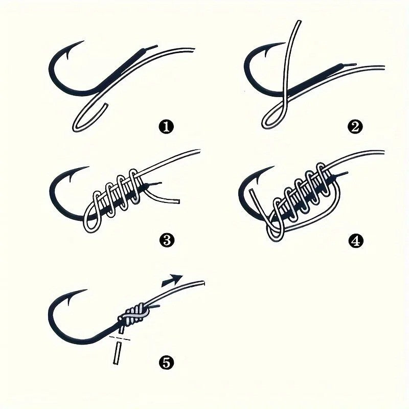 100PCS Stainless Steel Carbon Fishing Hooks with Loop Sharp Durable Tackle