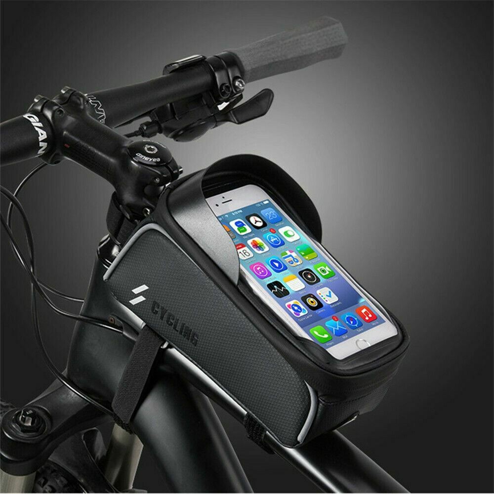 Waterproof Bicycle Top Tube Frame Bag Phone Holder MTB Cycling Accessory