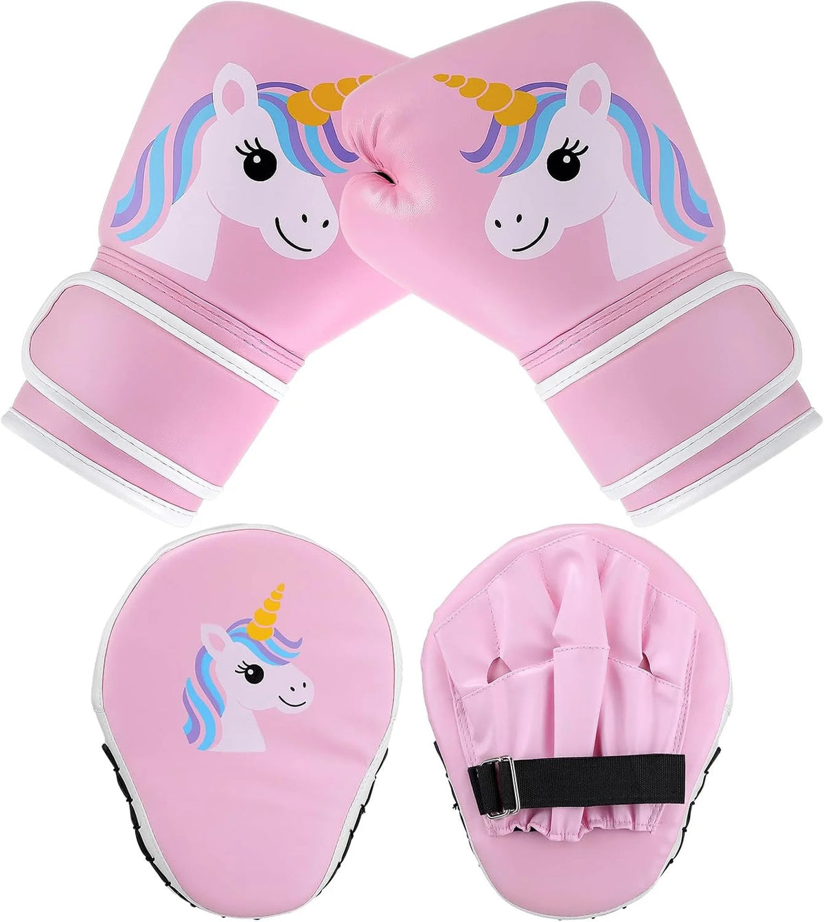 Kids Boxing Gloves and Punching Mitts Set - Unicorn 4oz Training Gear