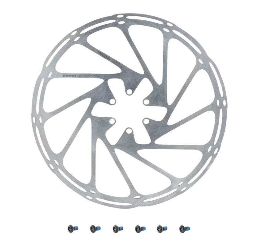220mm Bicycle Disc Brake Rotor - 6-Bolt One-Piece Mount for Mountain & Road Bikes