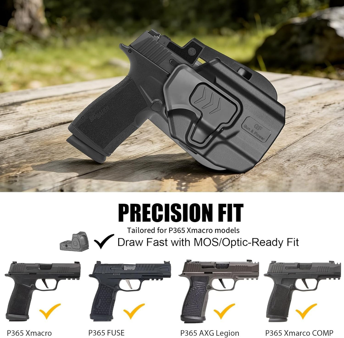 Level II OWB Holster for Sig Sauer P365 X-Macro - Outside Waistband RH Carry