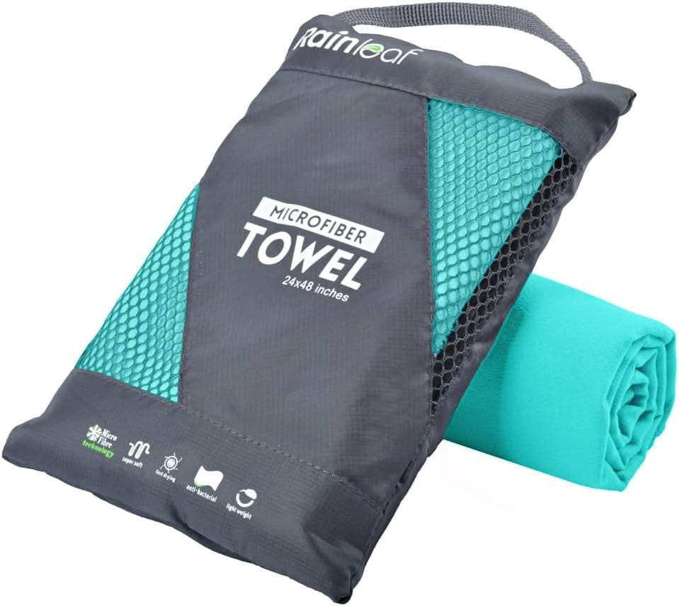 Rainleaf Microfiber Travel Gym Towel - Quick Dry, Lightweight & Absorbent