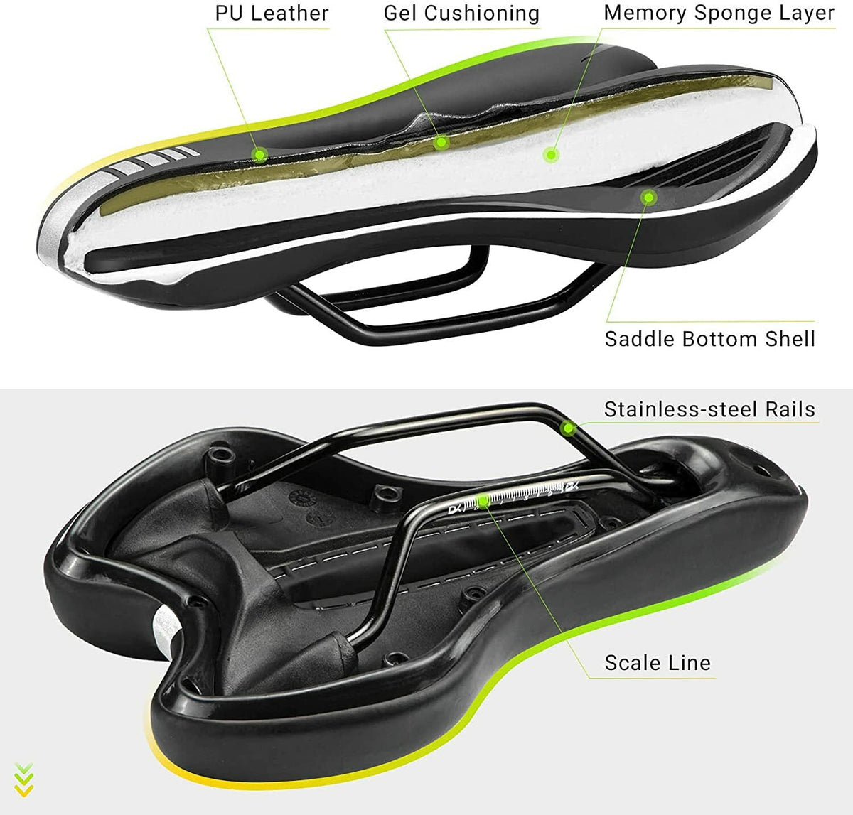 Comfort Gel Bike Saddle for Mountain and Road Bicycles Waterproof
