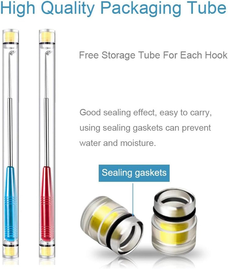 4-Pack Fish Hook Remover Tool with Storage Tube - Safe & Quick Fish Hook Extraction