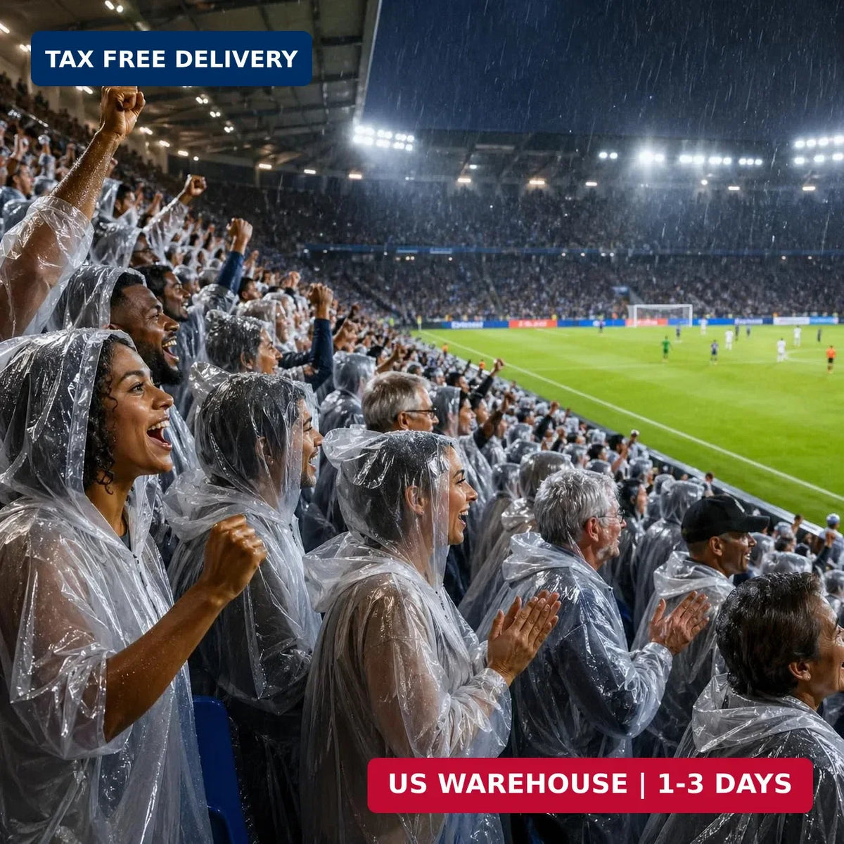 Disposable Rain Ponchos for Adults - Clear Waterproof Emergency Cover with Drawstring Hood