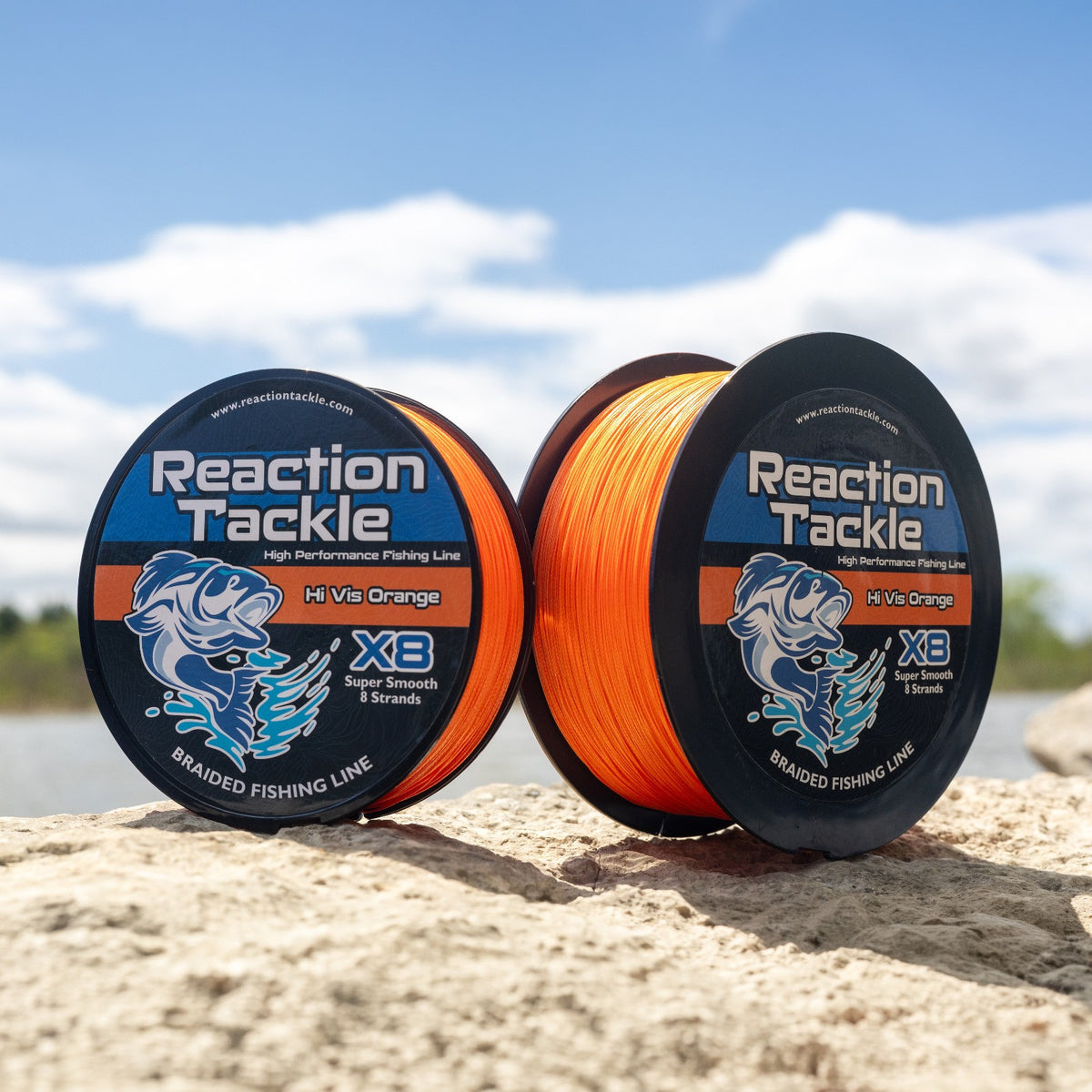 Braided Fishing Line Hi Vis Orange - 4 & 8 Strands, Heavy Duty Tackle