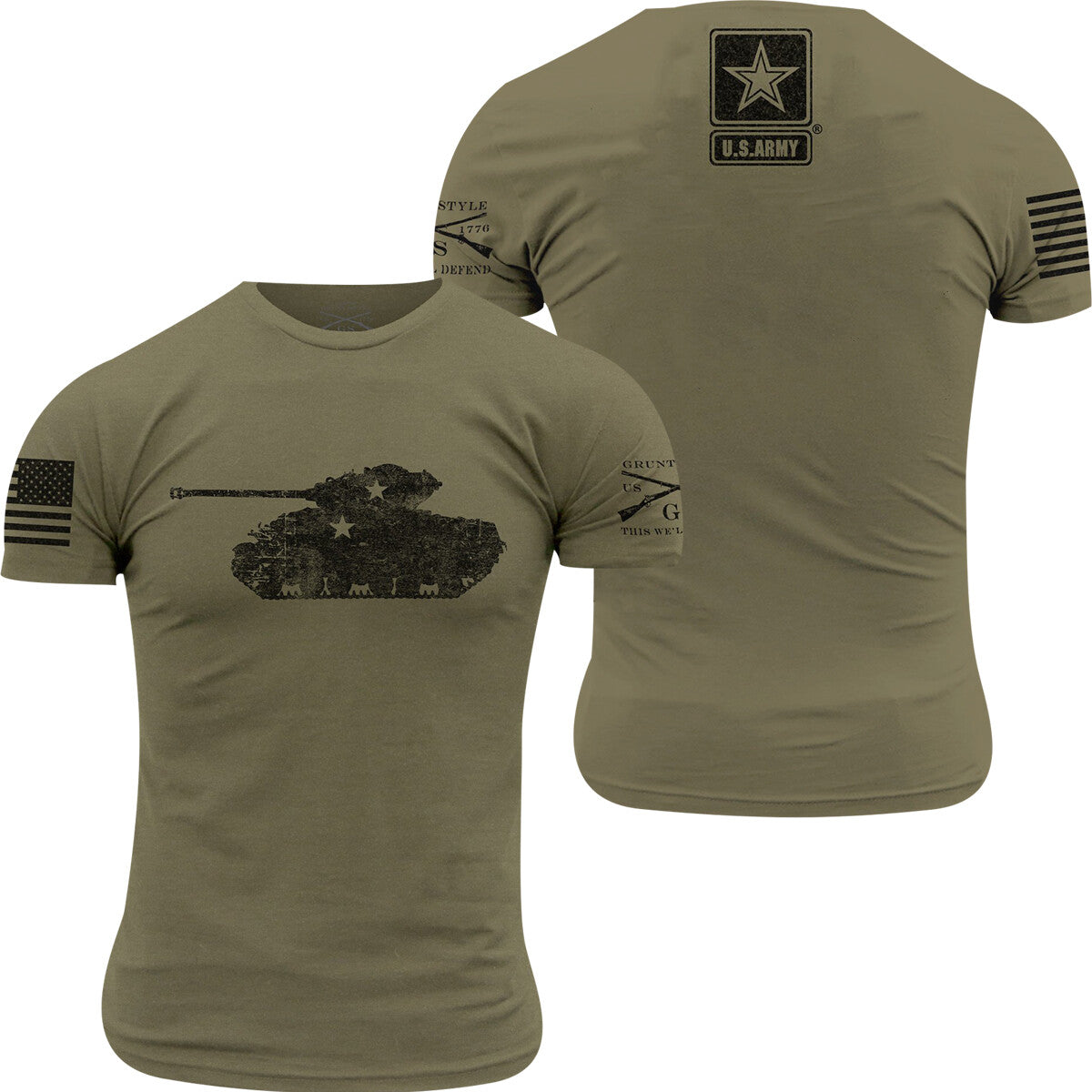 Military Green Army T-Shirt for Men - Unisex Combat Style Tee