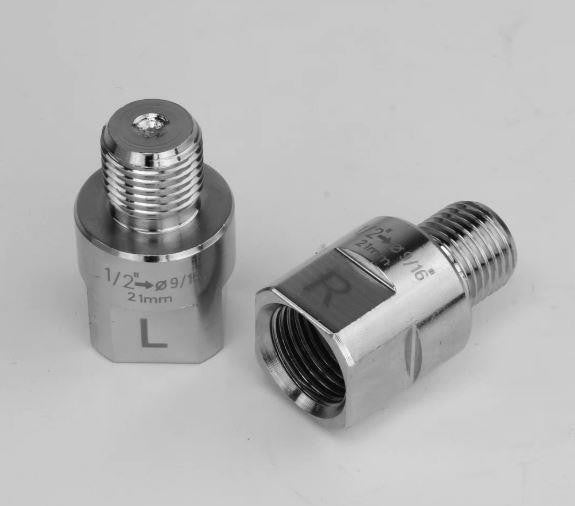 Bike Pedal Adapter 1/2 Inch Crank to 9/16 Inch Pedals Chrome Steel