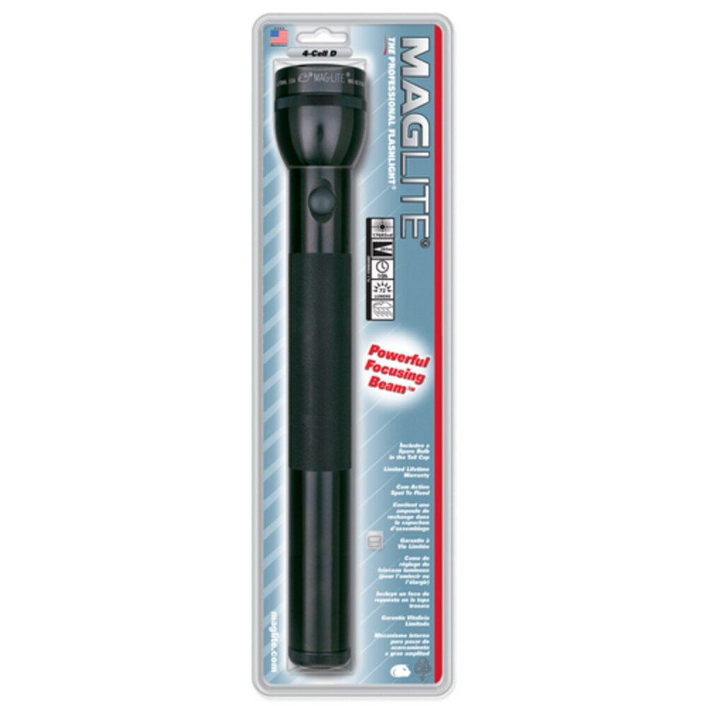 Maglite 4-Cell D-Cell Flashlight Black - Full Size, Water-Resistant