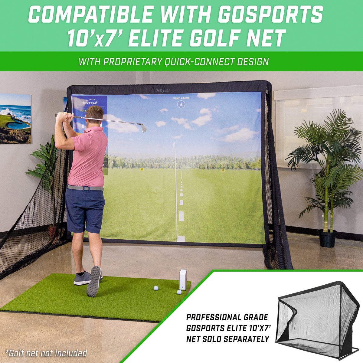 10ft Golf Simulator Impact Screen for Home & Professional Use