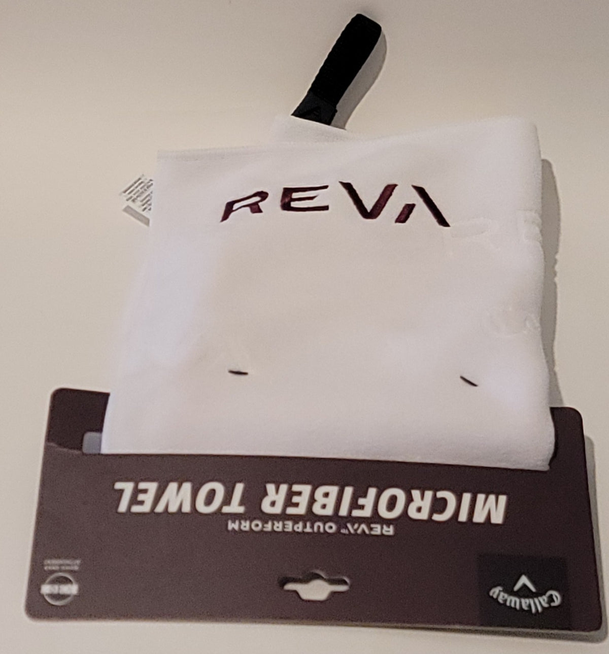 Callaway White Reva Microfiber Golf Towel 30x20 Embroidered Performance