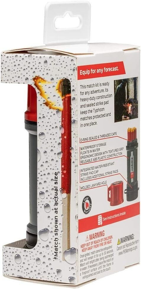 Windproof Waterproof Match Kit with Strike Pads - Reusable Fire Starter for Camping & Survival