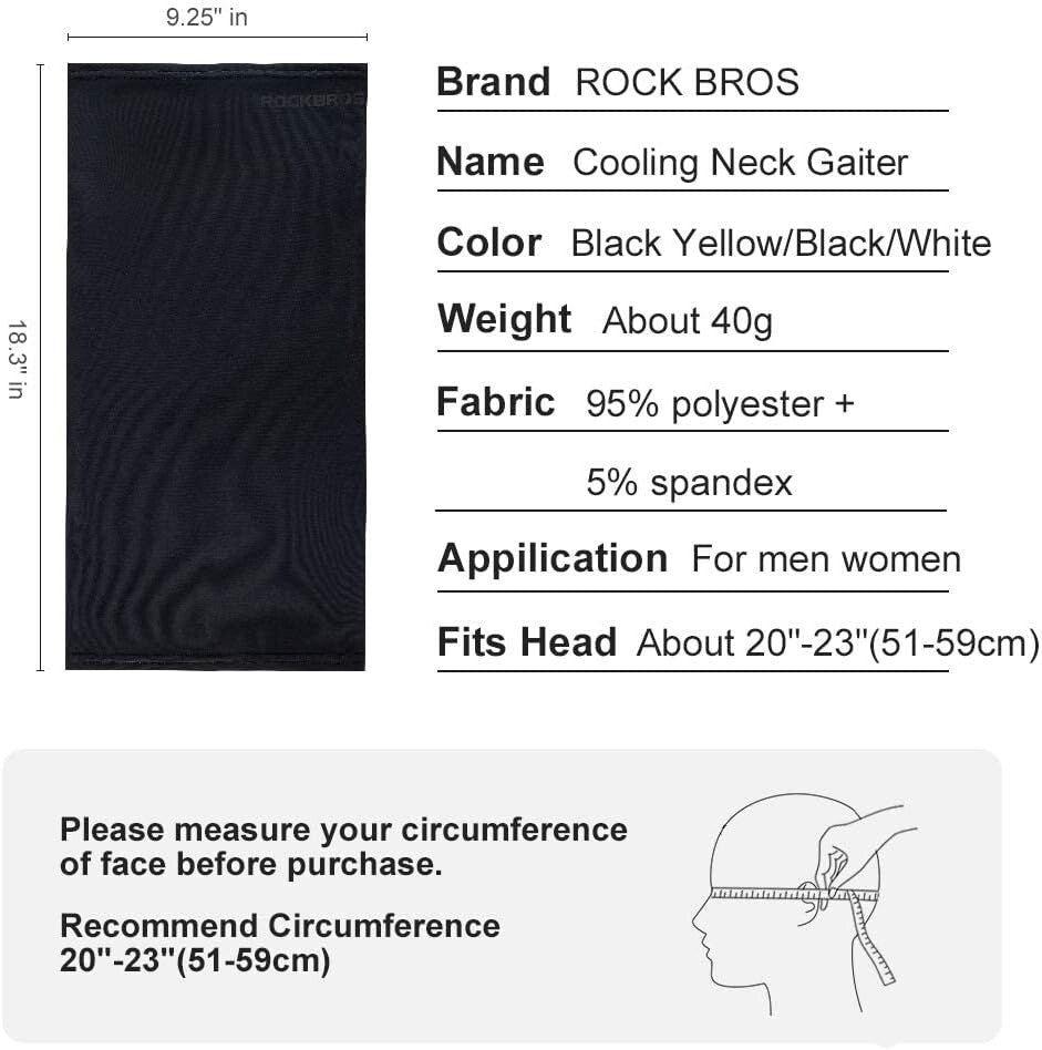 Cooling Neck Gaiter Bandana Face Mask for Summer UV Protection - Multiple Colors