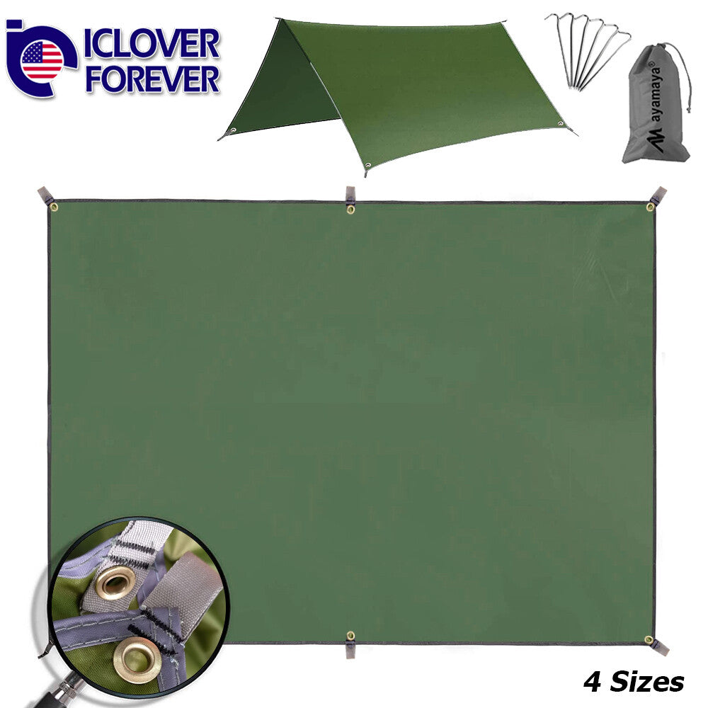 Waterproof Camping Tarp Tent Footprint Lightweight Ground Sheet Rain Fly 13'