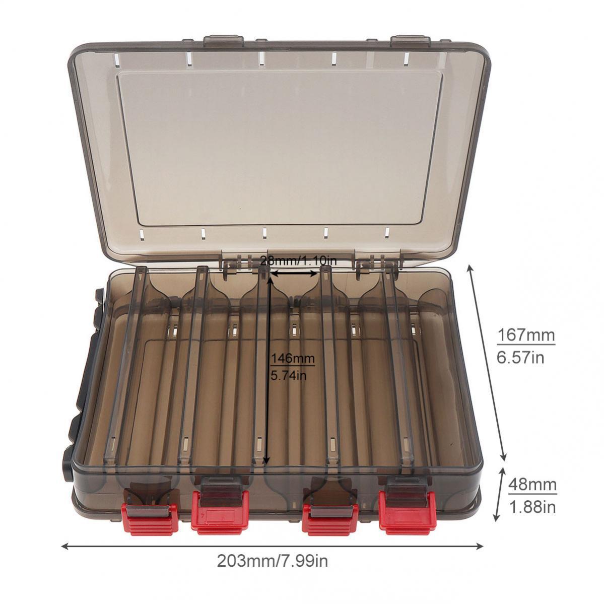 Portable Fishing Tackle Box with 10 Compartments, Waterproof Organizer Case