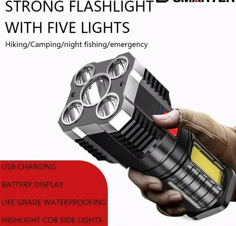 High Power LED Torch Flashlight for Camping Outdoor with 3 Modes and Water Resistance