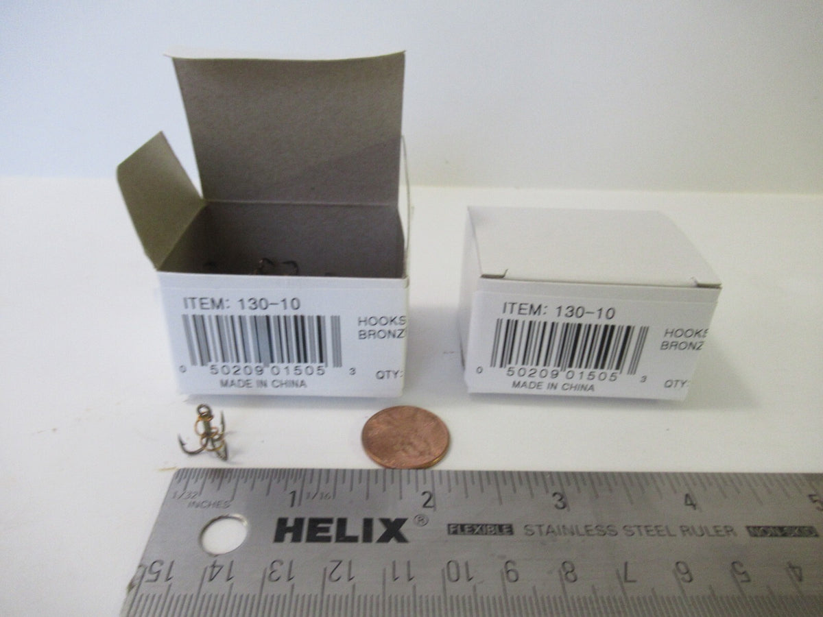 Treble Fishing Hooks - Bronze Spring Bait Hooks for Fish Tackle, Multiple Sizes & Quantities