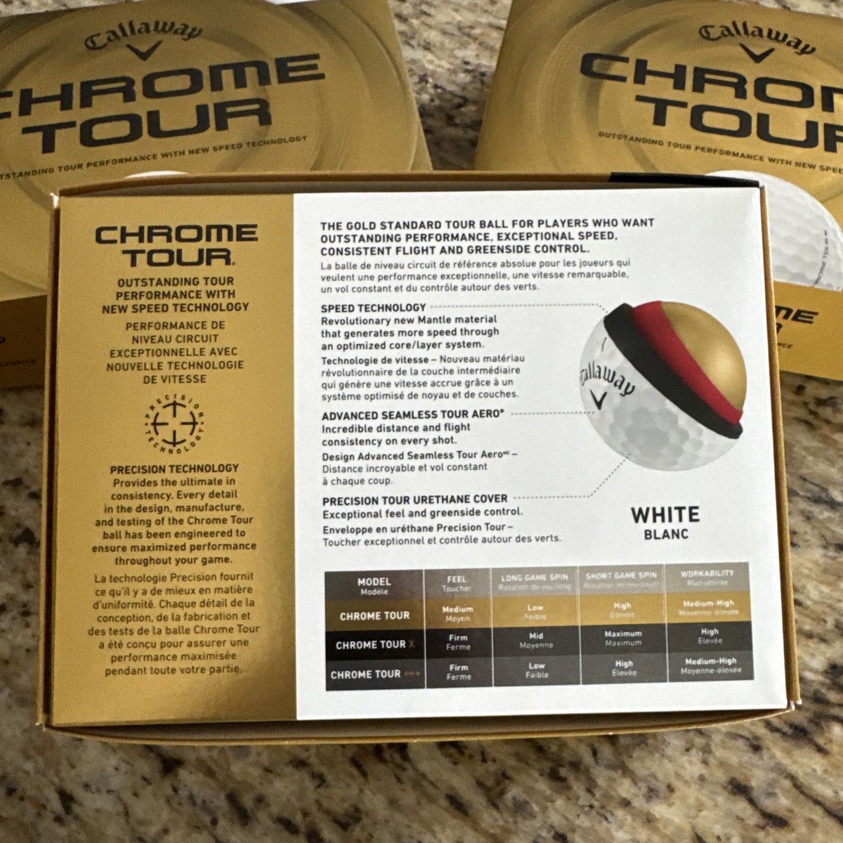 Callaway Chrome Tour White Golf Balls 3 Dozen - New