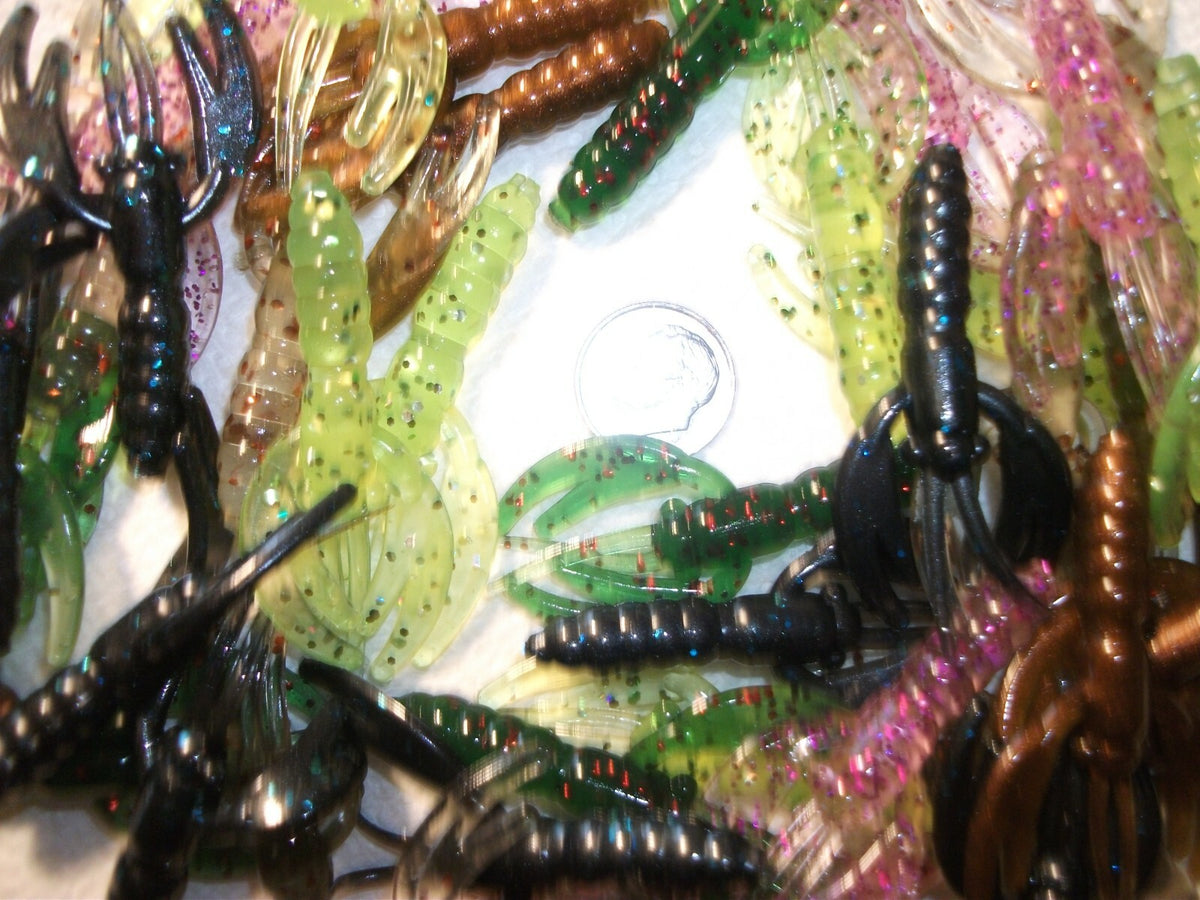 Mixed Soft Plastic Crawfish and Crappie Fishing Lures - 50 Pcs