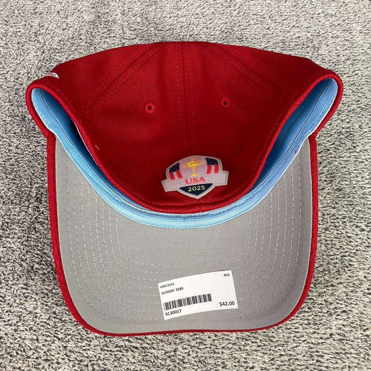 Golf Hat Fitted 2025 Ryder Cup Bethpage USA Support Cap XS/S Red