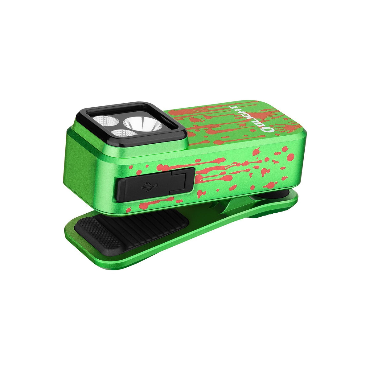 Clip-On Flashlight with Floodlight Spotlight Red Light 500 Lumens