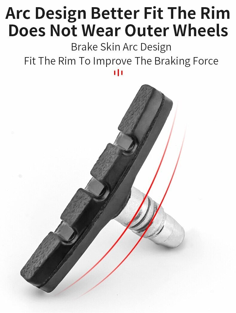 High-Grade Bicycle V Brake Pads Set - 70mm Shoes for MTB, Road, City Bikes