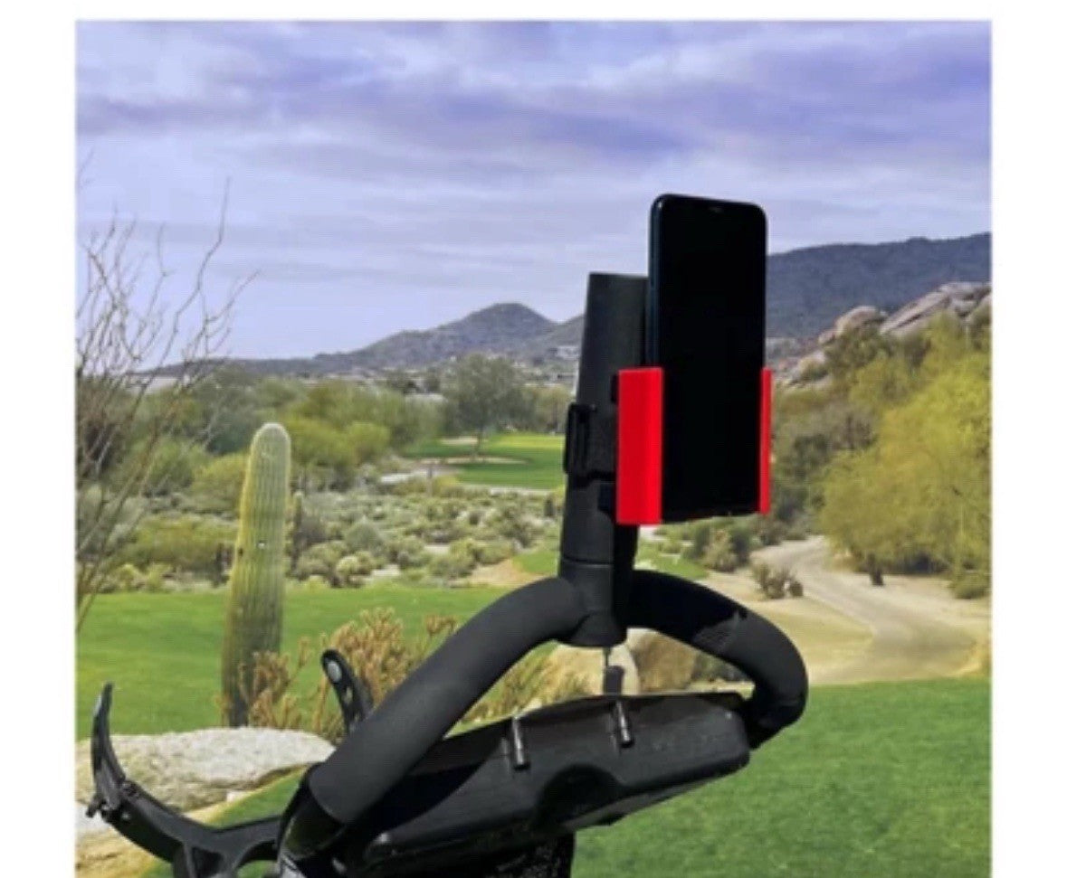 Golf Phone Caddy Black/Grey Adjustable Leather Golf Accessory