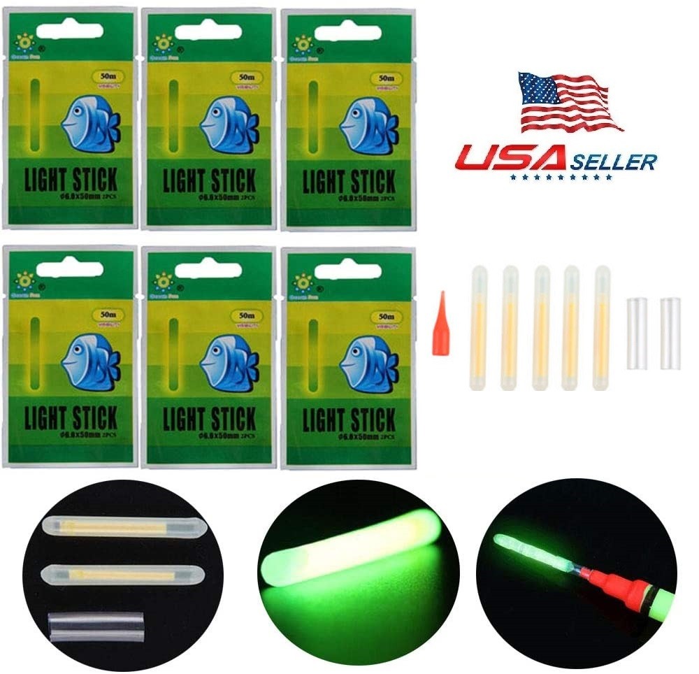 Mini Fluorescent Lightstick Set for Night Fishing - Glow Stick Clips 50Pcs