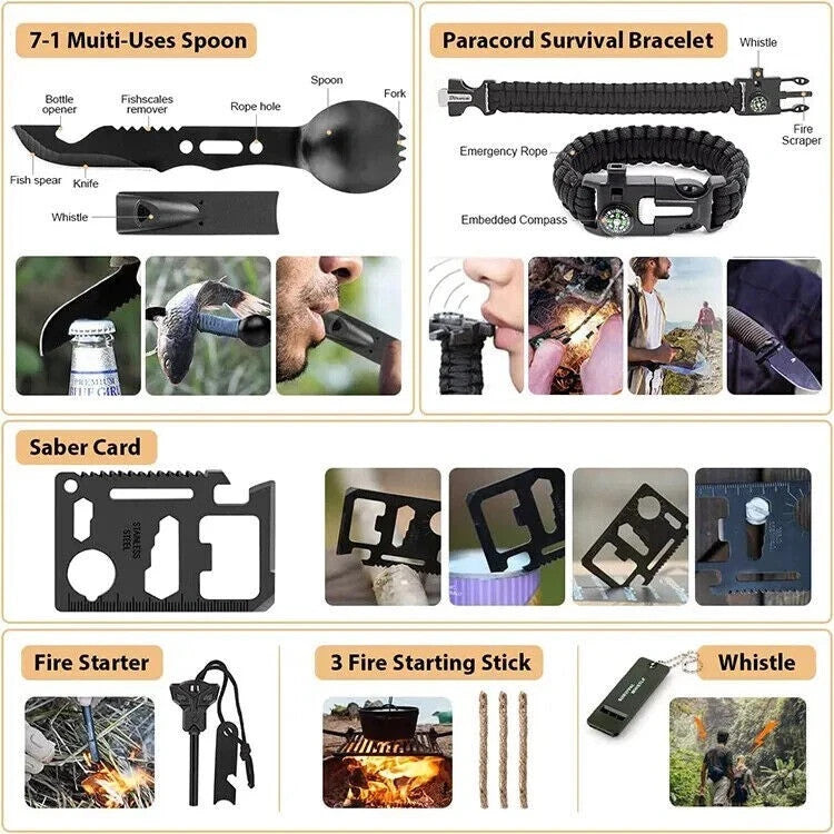 250 Piece Emergency Survival First Aid Kit with Molle Bag for Outdoors Camping & Disaster Preparedness