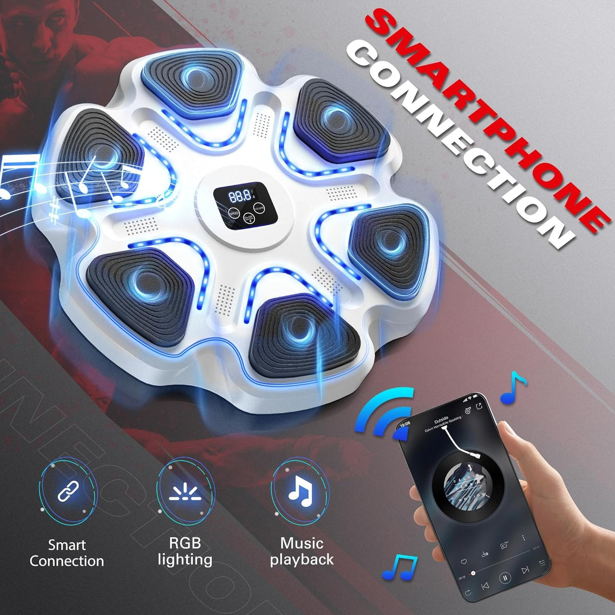 Music Boxing Machine with Gloves for Home Workout Wall Mount