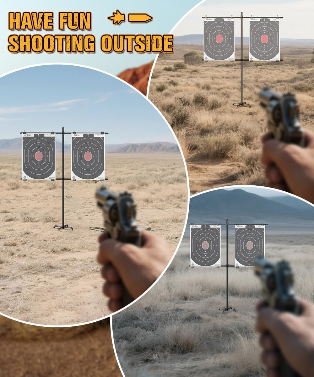 Adjustable Shooting Target Stand with 5-Prong Base for Outdoor Range